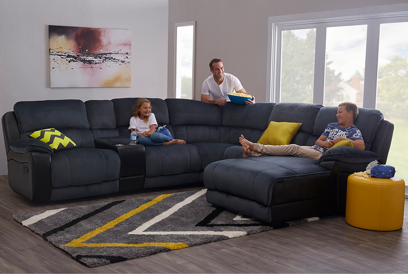 convertible modular sofa with family