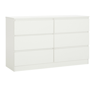 Como 120cm White Chest of 6 Drawers