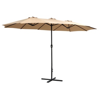 Aarush 4.57m Beige Outdoor Umbrella Beach Pole Garden Tilt