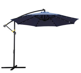 Aarush 3m Navy Outdoor Cantilever LED Umbrella Garden Patio