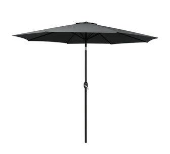 Aarush 2.7m Black Outdoor Umbrella w/Base Pole Garden Stand