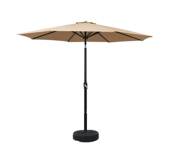 Aarush 2.7m Beige Outdoor Umbrella w/ Base