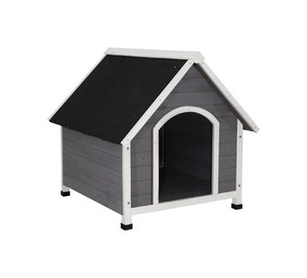 Abad Grey White Wooden Dog Kennel