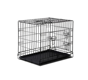 Acie Black 3 Doors Metal Dog Kennel
