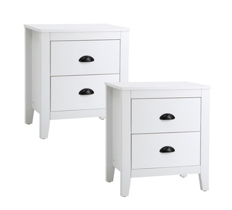 Adelai Set of 2 Bedside Tables White
