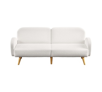 Adeena 3 Seater White Sherpa Sofa Bed