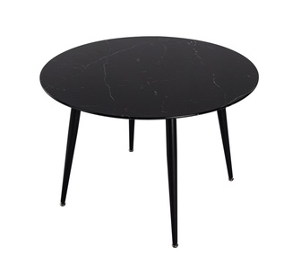 Aera 4 Seater Black Round Dining Table
