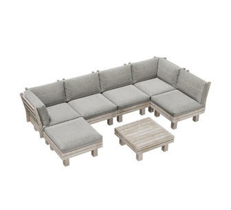 Aespa 7 Piece Grey Outdoor Lounge Setting