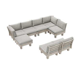 Aespa 8 Piece Beige Outdoor Lounge Setting