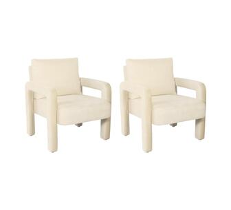 Set of 2 Sobel Beige Velvet Armchair