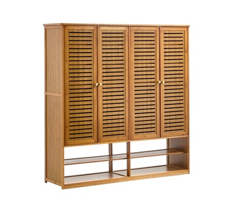 Aiah 4 Door Brown Shoe Cabinet