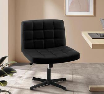 Aiko Armless Office Chair No Wheels Black
