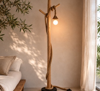 Ary Floor Lamp Wood and Black