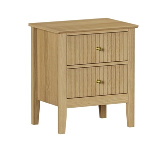 Aldana 2 Drawer Natural Bedside Table