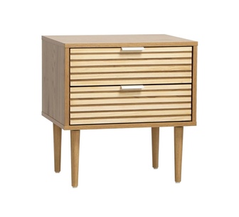 Alexia 2 Drawer Natural Bedside Table
