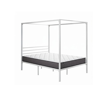 Alicia White Canopy Bed & Kiano KingSingle Mattress Set