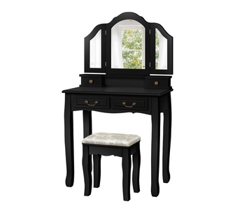 Almond Black Dressing Table Set