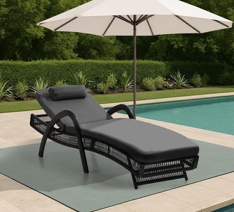 Almyros Grey Outdoor Sun Lounge