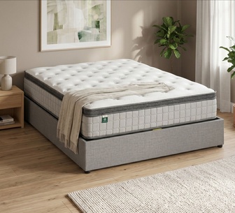Alton Light Grey Bed Base & Napa Double Mattress Set