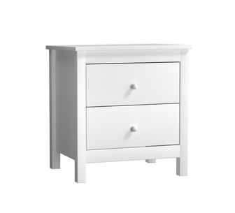 Alwina 2 Drawers White Bedside Table