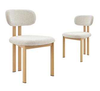 Alyse Set of 2 Dining Chairs Cream/Oak