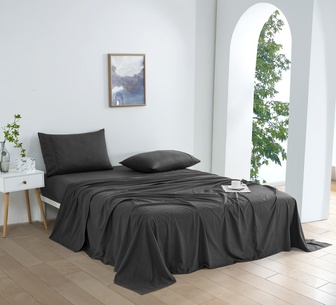 Dreamaker King Charcoal Micro Flannel Sheet Set