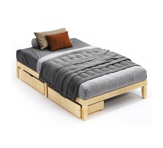 Ambre King Single Oak Pine Wood Bed Base