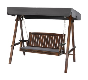 Ameera 3 Seater Charcoal Fir Wood Outdoor Swing Chair