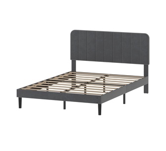 Amian Double Grey Bedframe with Adjustable Headboard