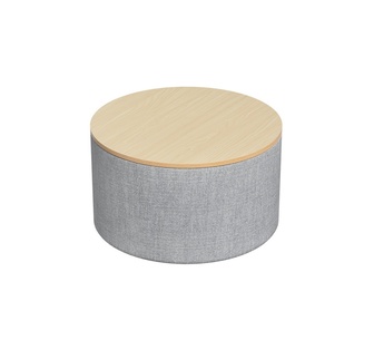 Amory 60cm Grey Round Storage Ottoman