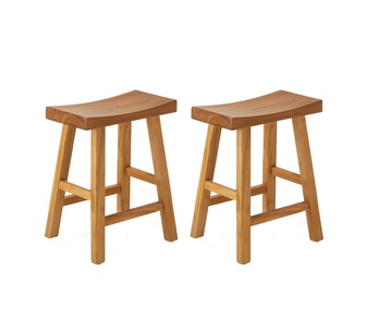 Set of 2 Ganaden Natural Elm Wood Bar Stool