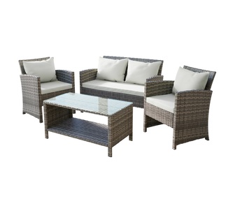 Anda 4 Piece Light Grey Outdoor Bistro Set with Cushion