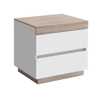 Anthony Wood & White Bedside Table
