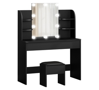 Anubis Black Dressing Table Set with LED