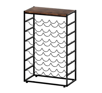Jejo 6 Tier Black Brown Wine Rack