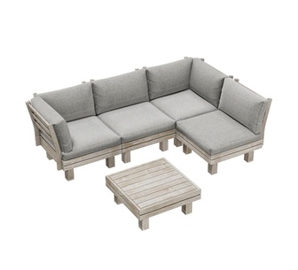 Aespa 4 Seater Grey Beige Outdoor Lounge Setting