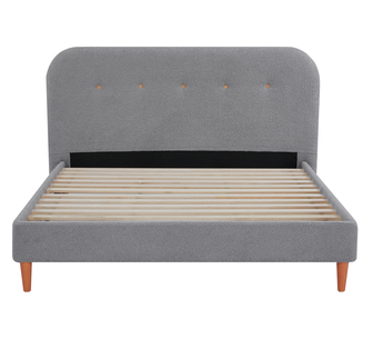 Aphrodite Boucle Queen Bed Light Grey