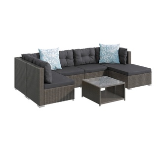 Apral 6 Seater Dark Grey Outdoor Lounge Setting