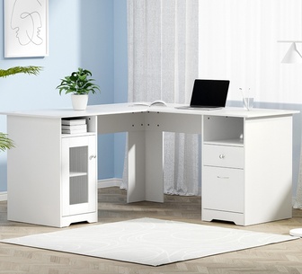 Aquano White Corner Desk