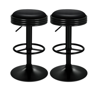 Set of 4 Aracelis Black Bar Stools