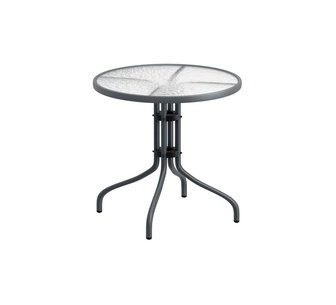 Areena 60cm Round Grey Glass Metal Outdoor Side Table