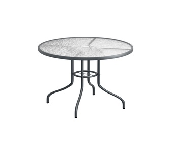 Areena 90cm Round Grey Glass Metal Outdoor Side Table