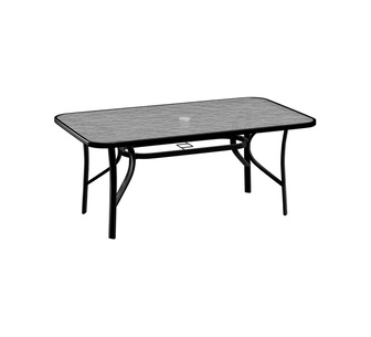 Areena 140x80cm Black Glass Metal Outdoor Dining Table