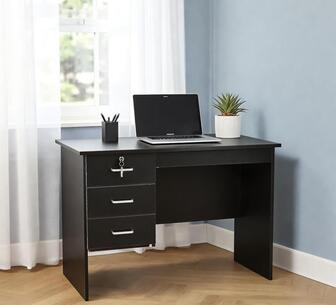 Arion Study Desk w/ 3 Drawers Black