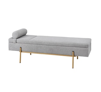 Arianell Grey Rectangle Storage Ottoman Bed