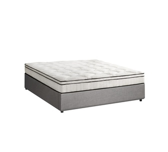 Larkham Queen Grey White GasLift Bed Base & Mattress Set