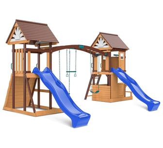 Armadale Play Centre Set with 2 x 2.2m Blue Slides