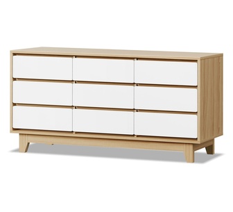 Avenor Wood White Chest of 9 Drawers