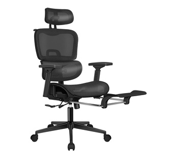 Garp Black Mesh Office Chair with Footrest