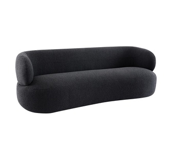 Arthy 3 Seater Black Boucle Sofa